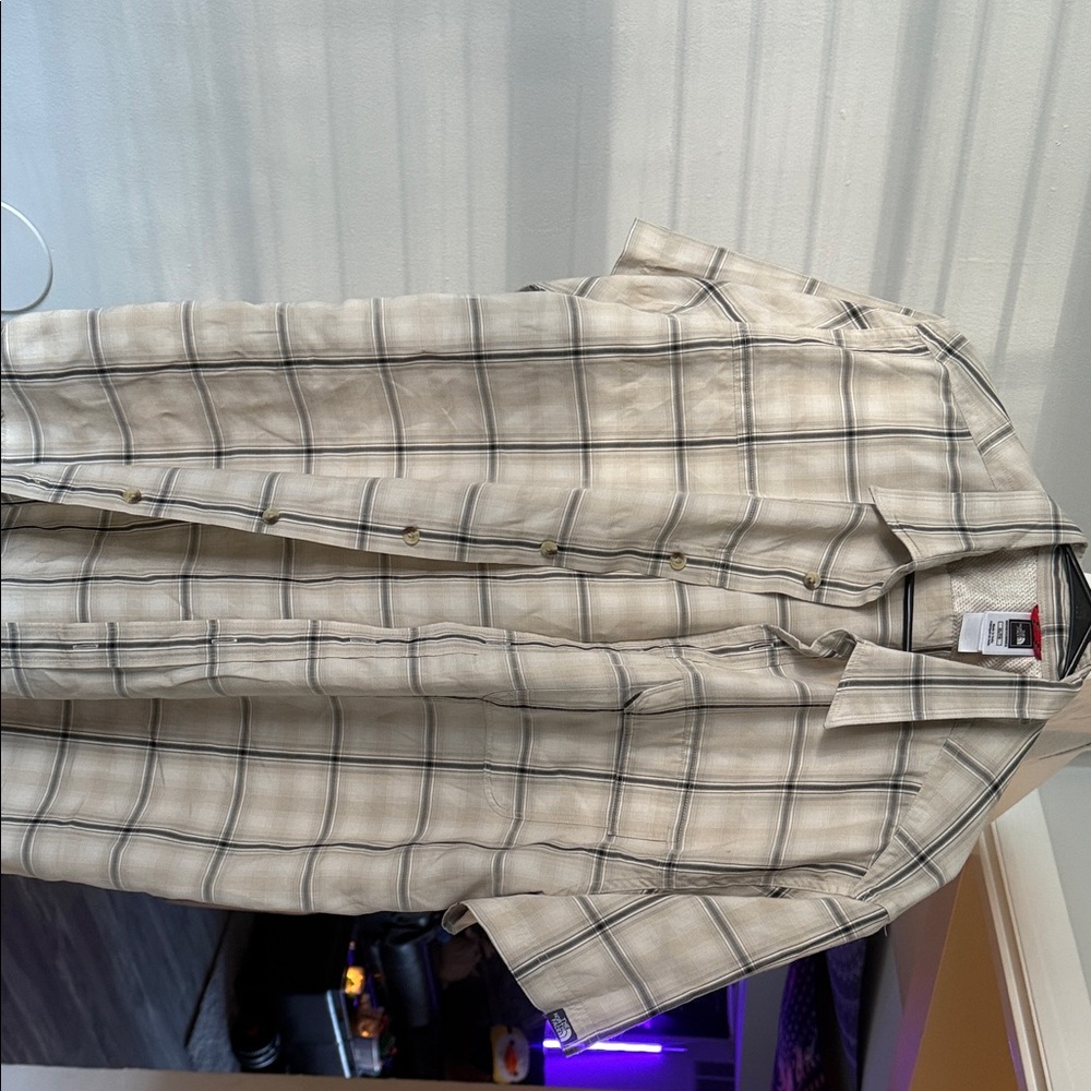 The North Face Men's Light Tan Plaid Shirt